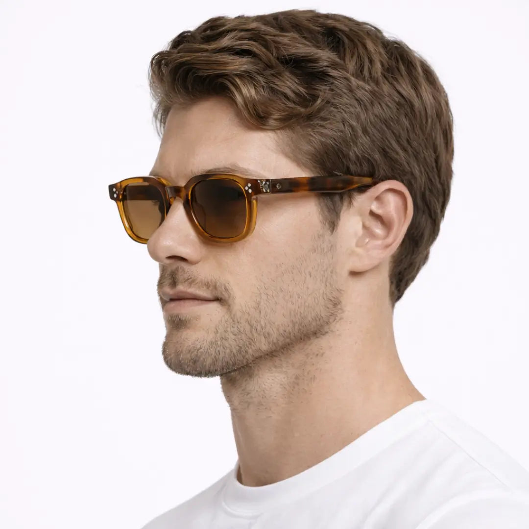 Óculos de Sol Base Amber Tortoise Brown Crystal, óculos de sol polarizado, óculos de sol masculino, óculos de sol feminino, Óculos de Sol, Caterside