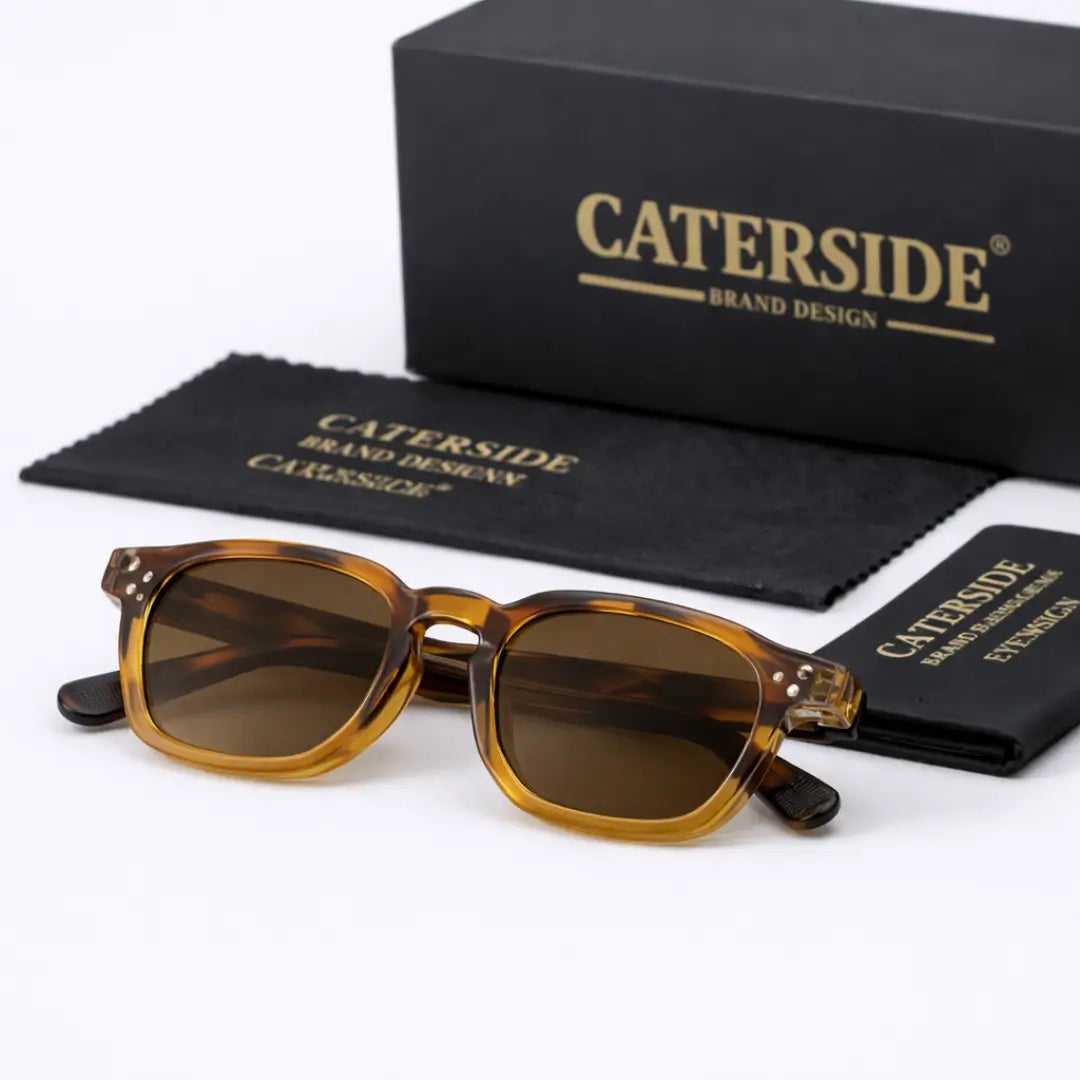Óculos de Sol Base Amber Tortoise Brown Crystal, óculos de sol polarizado, óculos de sol masculino, óculos de sol feminino, Óculos de Sol, Caterside