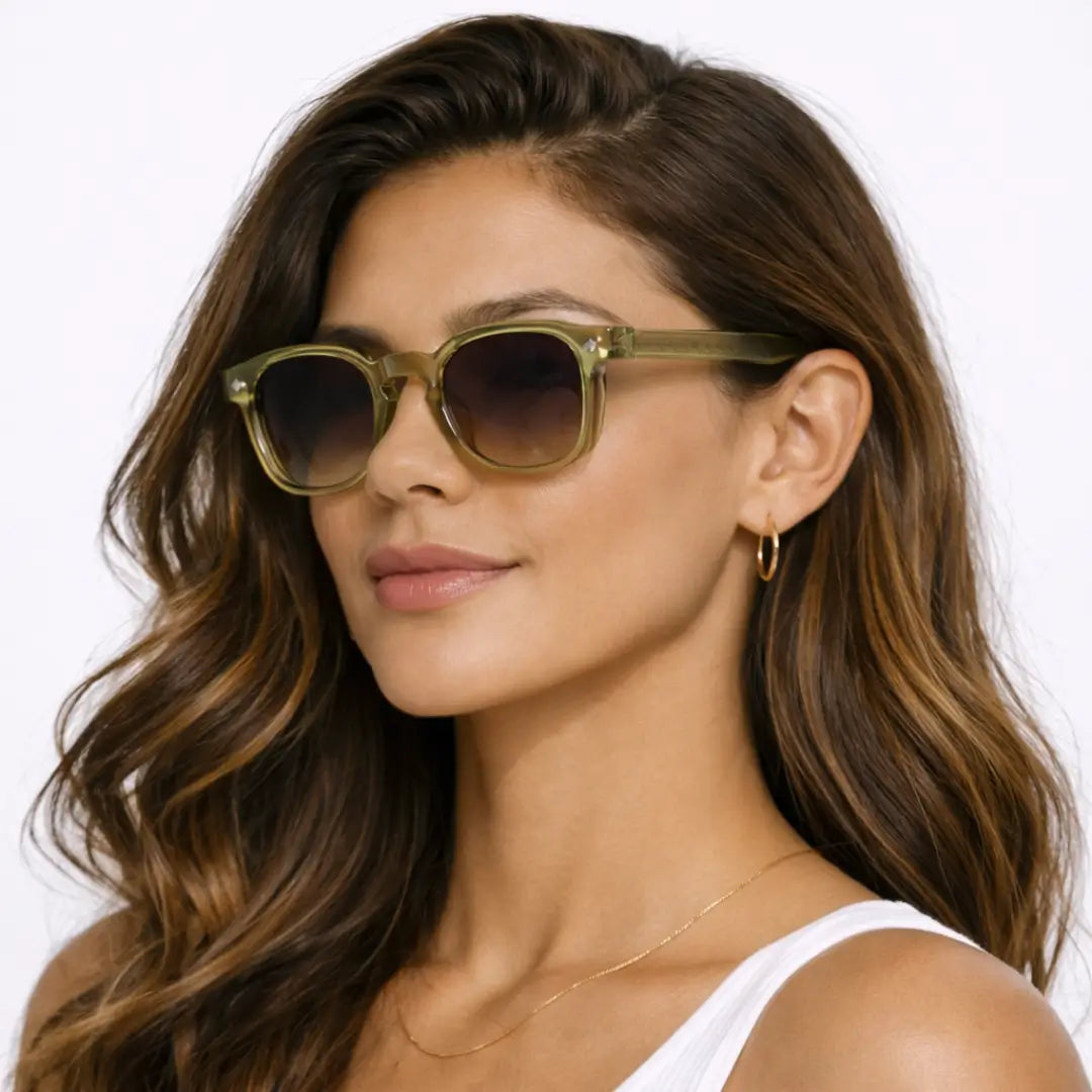 Óculos de Sol Base Olive Crystal, óculos de sol polarizado, óculos de sol masculino, óculos de sol feminino, Óculos de Sol, Caterside